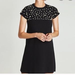 Zara knit dress with pearls